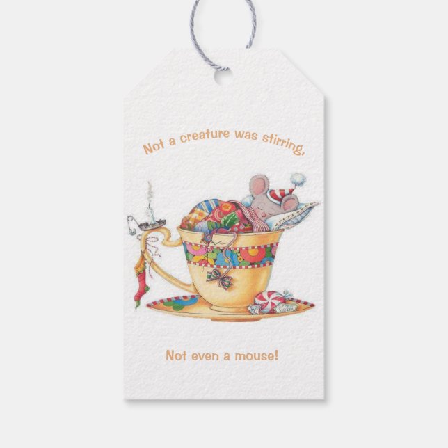 Lilla mus Natt före Juletiketter Presentetikett (Baksidan)