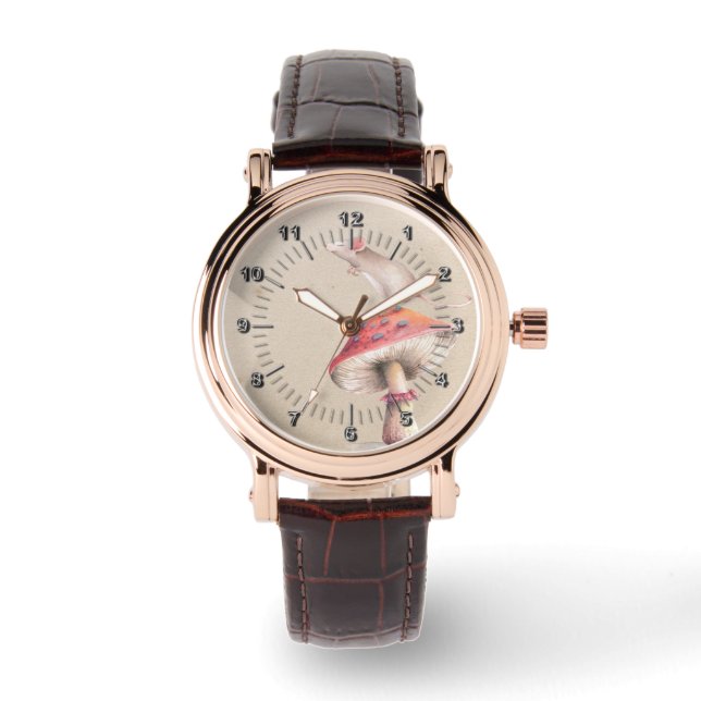 Lilla musröd svamp armbandsur (Framsida)