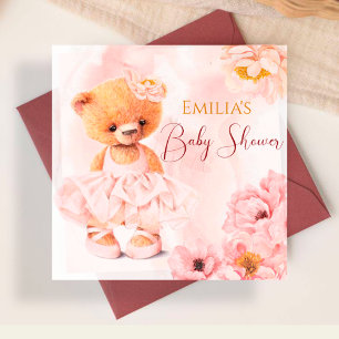 Lilla nalle blomma princess rosa water color pappersservett