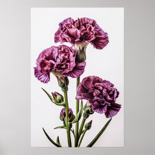 Lilla Nejlikor Blommig Konsttryck Poster
