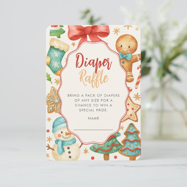 Lilla nybörjare - liten julklapp - Diaper Raffle Tilläggskort (Stående Fram)