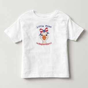 Lilla oberoende gås med patriotisk rosett t shirt