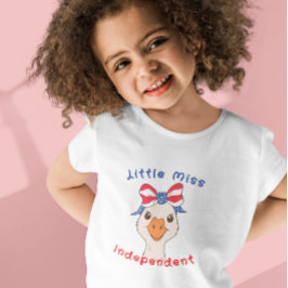 Lilla oberoende gås med patriotisk rosett t shirt