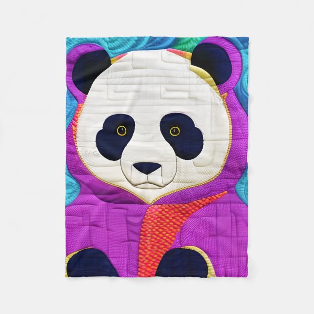 Lilla Panda - Quilt-like Design Fleecefilt (Framsidan)