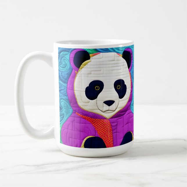 Lilla Panda - Quilt-like Design Kaffemugg (Vänster)