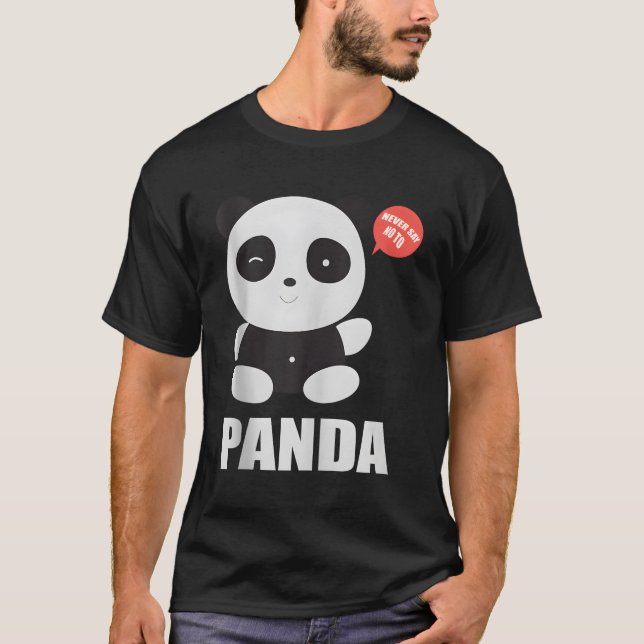 Lilla Panda säger aldrig nej till panda T Shirt (Framsida)