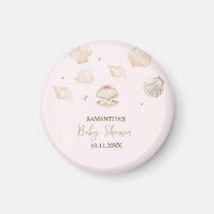 Lilla pärlsnigelskal prickar babyfirande magnet