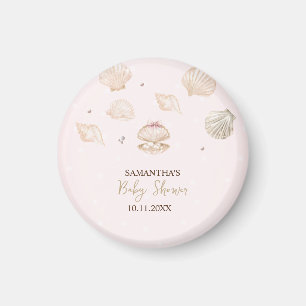 Lilla pärlsnigelskal prickar babyfirande magnet