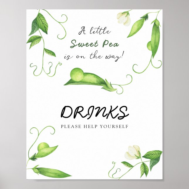 Lilla Pea - Drinks hjälper dig själv Poster (Framsidan)
