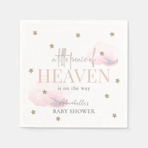 Lilla Peace of Heaven Rosa Girl Baby Shower Pappersservett