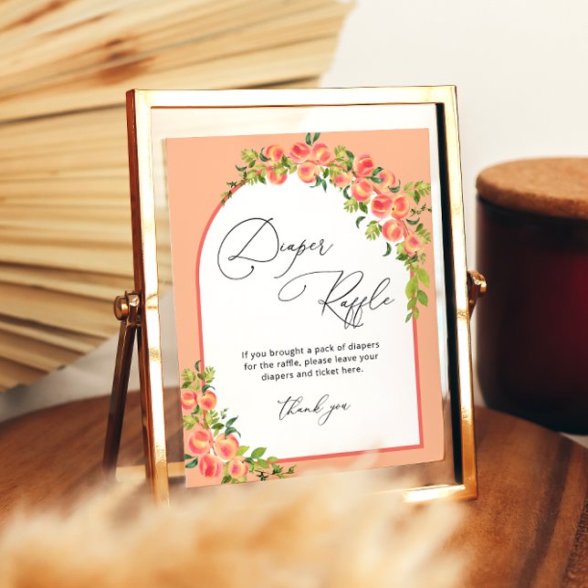 Lilla Peach Modern Diaper Raffle Poster (Skapare uppladdad)