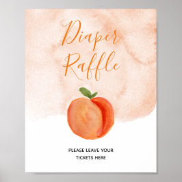 Lilla Peach Sommarblad Raffle-skylt Poster