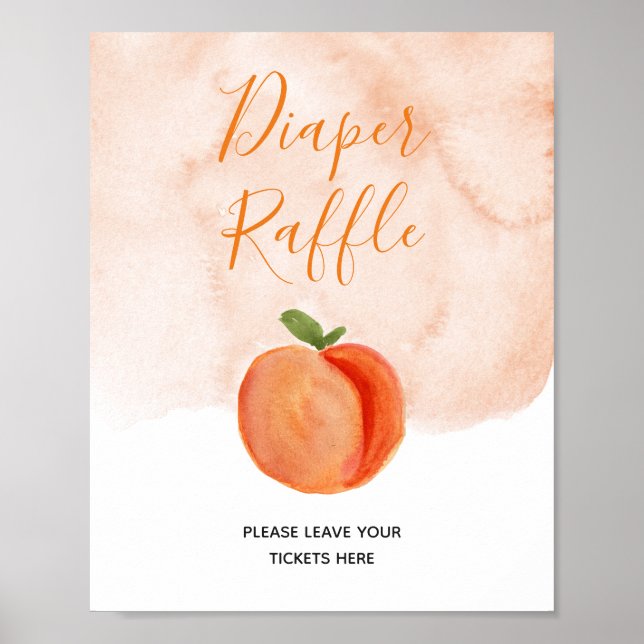 Lilla Peach Sommarblad Raffle-skylt Poster (Framsidan)