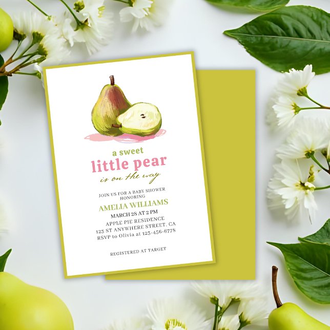 Lilla Pear är på väg att duscha babytemat. Inbjudningar (Skapare uppladdad)