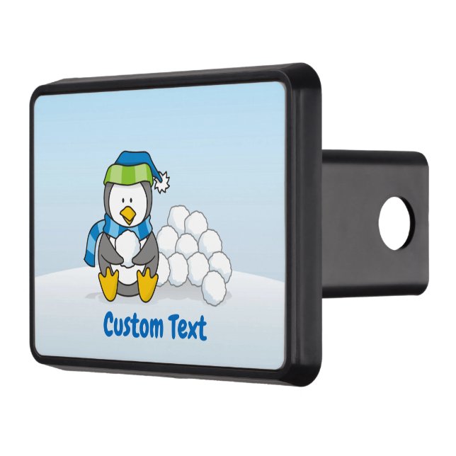 Lilla penguin sitta med snöbullar dragkroksskydd (Vänster)