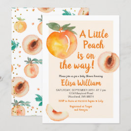 Lilla persikan är på Way Baby Shower Inbjudningar