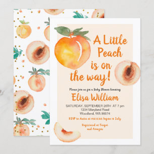 Lilla persikan är på Way Baby Shower Inbjudningar