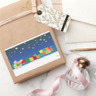 "Lilla Pigs julklapp" Rektangulärt Klistermärke