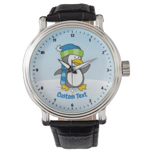 Lilla pingvin på snö armbandsur