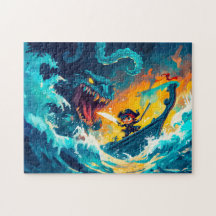 Lilla Pirat som slår en havsmonster på High S