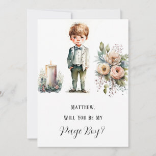 Lilla pojke och Blommigt blir du min Page Boy Inbjudningar