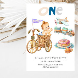 Lilla pojkens 1-års födelsedagsfest inbjudningar