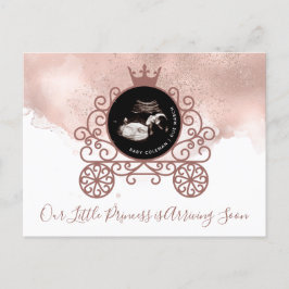 Lilla Princess Sonogram Gravid Announcement Helg Vykort