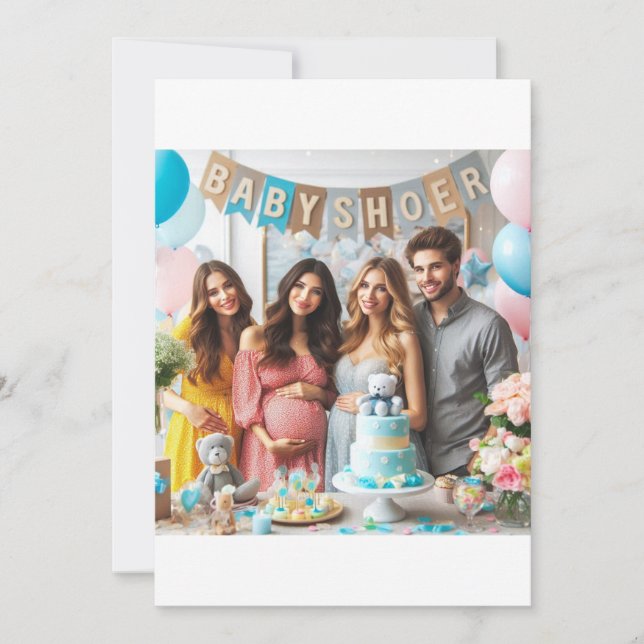 Lilla prins på vägen: Baby Shower Firande" Inbjudningar (Framsida)