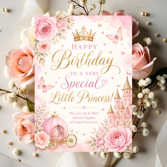 Lilla prinsessa Grattis på födelsedagen Kort (Skapare uppladdad)
