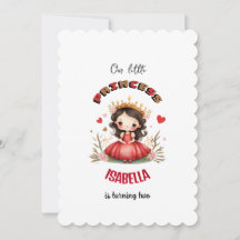 Lilla prinsessa med röd klänning