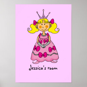 Lilla prinsessa-rum (blond hår) poster