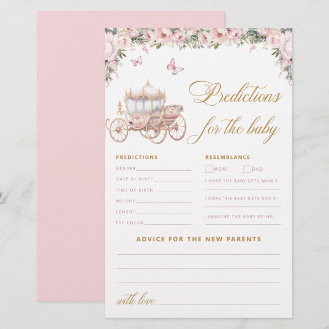 Lilla prinsessan Baby Shower Predictions and Advic (Fram/baksida)