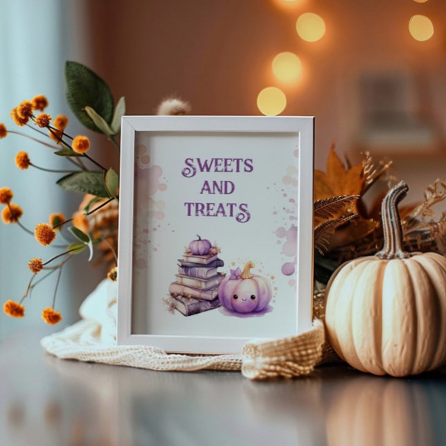 Lilla pumkin Halloween-sötsaker och behandlingar Poster (Skapare uppladdad)