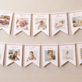 Lilla Pumpa 1-års Födelsedagsfotobanner Vimplar