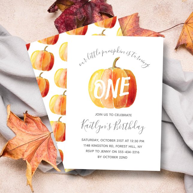 Lilla Pumpa 1-årsdag Inbjudningar (Skapare uppladdad)