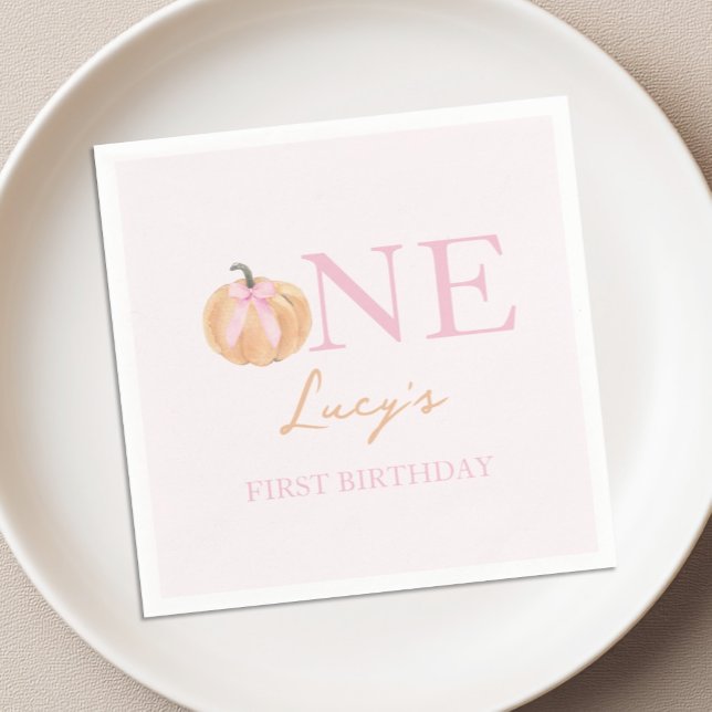 Lilla pumpa 1-årsdag  pappersservett (Skapare uppladdad)