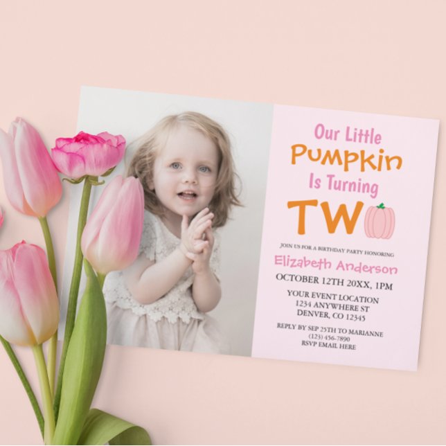 Lilla pumpa 2-årsdag inbjudningar (Skapare uppladdad)