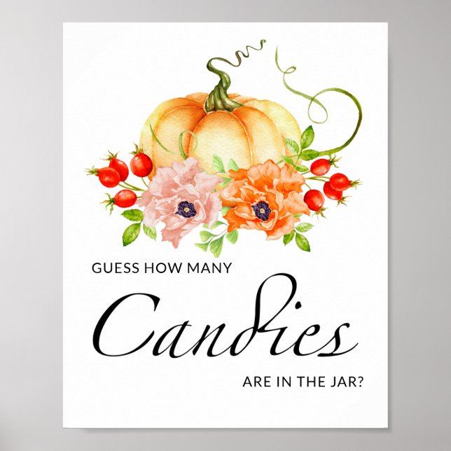 Lilla pumpa blommigt gissa hur många kanaler poster (Framsidan)