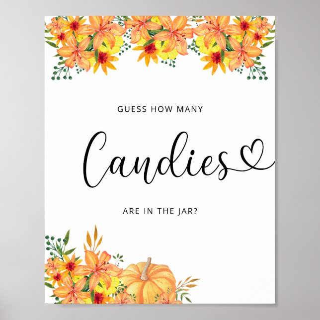 Lilla pumpa blommigt gissa hur många kanaler poster (Framsidan)