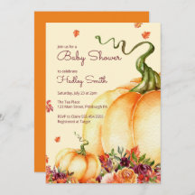 Lilla pumpa, höst löv babydusch