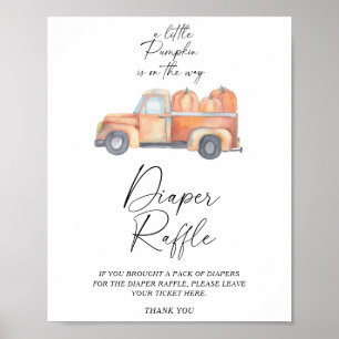 Lilla pumpa lastbil sjunker, raffel poster