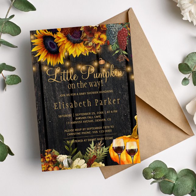 Lilla pumpa på vägen mot rustiska babydusch inbjudningar (Skapare uppladdad)