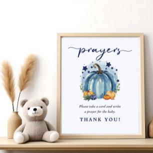 Lilla Pumpa Pojke Baby Shower Böner För Bebisen Poster