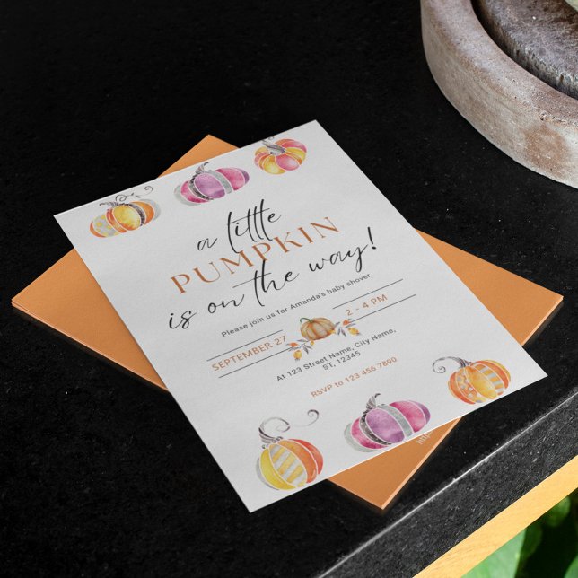 Lilla pumpan är i vägen Baby Shower Inbjudan (Skapare uppladdad)