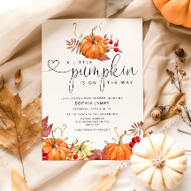 Lilla pumpkin är på babyduschen