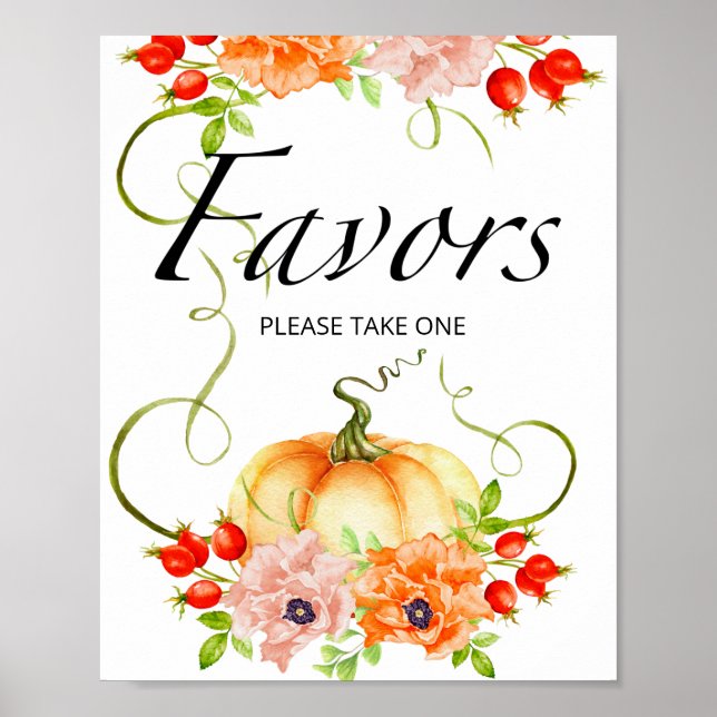 Lilla pumpkin är på det sätt som babyduschfavörer. poster (Framsidan)