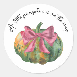 Lilla Pumpkin är på väg att duscha hösten. Runt Klistermärke