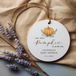 Lilla Pumpkin är på väg som Baby Shower Gåvor Etiketter