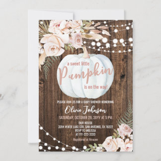 Lilla Pumpkin är på väg som Baby Shower Inbjudningar