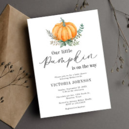 Lilla Pumpkin är på väg som Baby Shower Inbjudningar